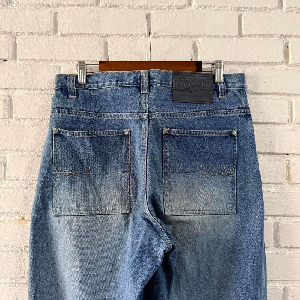 Vintage Moffat Baggy Faded Embroidered Denim Jeans Southpole Style Y2K 32 x 32